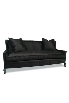Devon Black Velvet Sofa