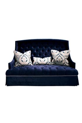 Deuce Navy Tufted Sofa