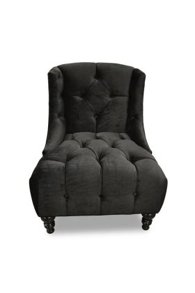 Regency Black Velvet Chair