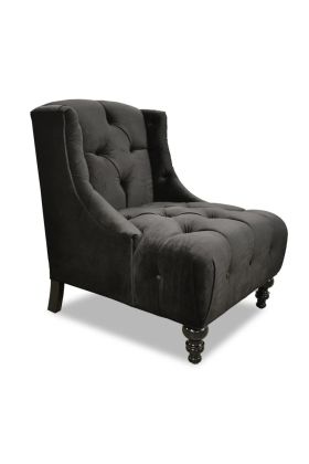 Regency Black Velvet Chair