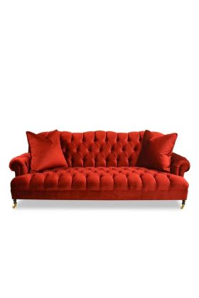 Smith Red Velvet Sofa